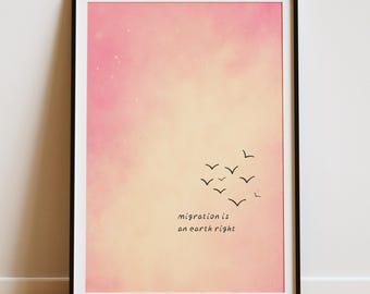 Migration is an earth right, Kunstdruck, FCKNZS, gegen Rechts Print A4