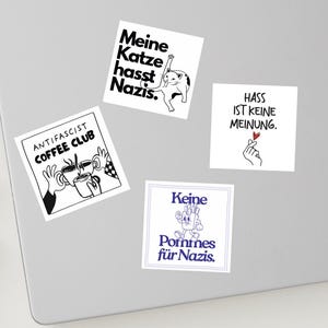 4x SET Sticker FCKAFD, FCKNZS, gegen Rechts, Antifa Aufkleber Sticker