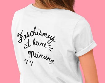 Anti-Faschismus Shirt in weiß, FCK NZS Tee aus Baumwolle, dein Statement Merch gegen Rechts