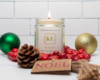 BAYBERRY Holiday Soy Candle for Christmas, Strong Scent | Premium Home Fragrance by Kindred Essence