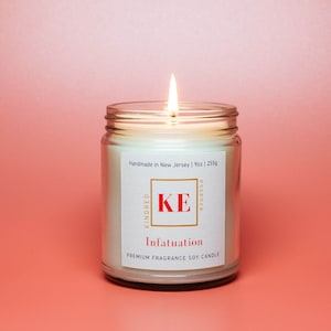 INFATUATION Home Fragrance Romantic Soy Candle Infused with Essential Oils | Handmade by Kindred Essence