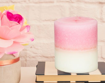 Jasmine Rose Romantic Pillar Candle - Gift for Mom | Handmade by Kindred Essence