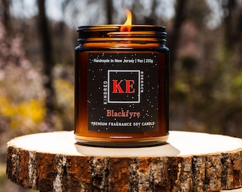 BLACKFYRE Home Fragrance Scented Soy Candle for Men by Kindred Essence