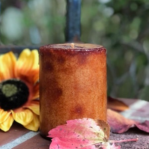 Kindred Essence Caramel Apple Spice Candle Pillar for Fall (3 x 3.75)