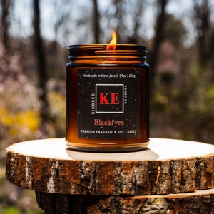 BLACKFYRE Home Fragrance Scented Soy Candle for Men by Kindred Essence