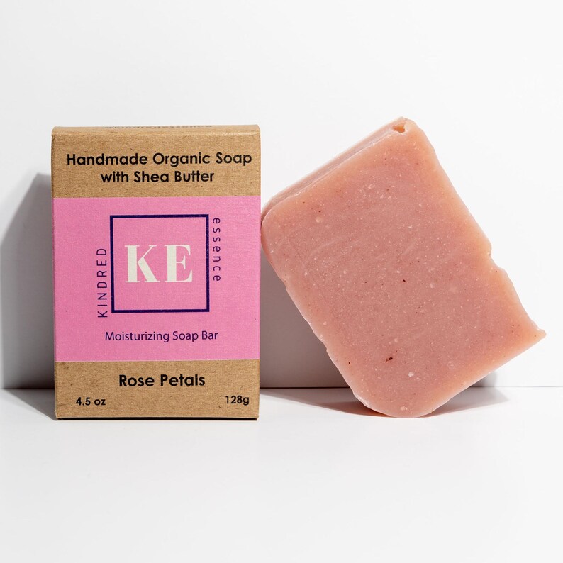 Kindred Essence Rose Petals Handmade Organic Shea Butter Moisturizing Soap Bar