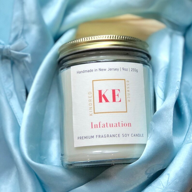 INFATUATION Home Fragrance Romantic Soy Candle, Handmade by Kindred Essence