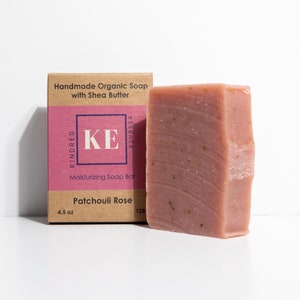 Kindred Essence Patchouli Rose Handmade Organic Shea Butter Moisturizing Soap Bar