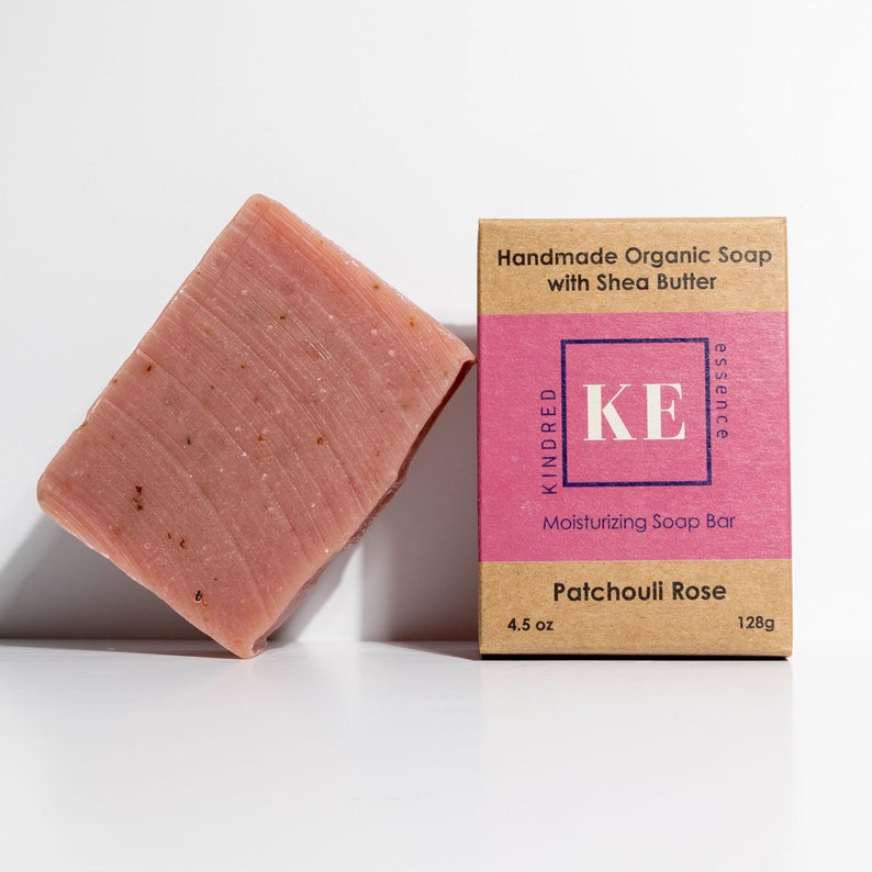 Kindred Essence Patchouli Rose Handmade Organic Shea Butter Moisturizing Soap Bar