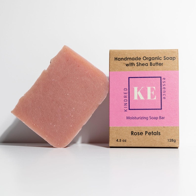 Kindred Essence Rose Petals Handmade Organic Shea Butter Moisturizing Soap Bar