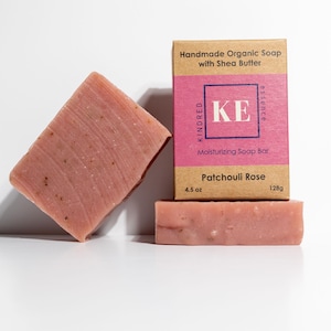 Kindred Essence Patchouli Rose Handmade Organic Shea Butter Moisturizing Soap Bar