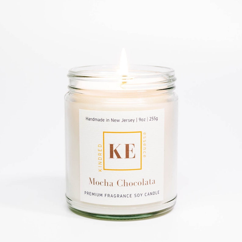 Kindred Essence Handmade Mocha Chocolata Premium Home Fragrance Soy Candle