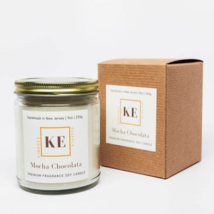 Kindred Essence Handmade Mocha Chocolata Premium Home Fragrance Soy Candle