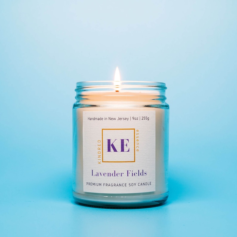 Kindred Essence Lavender Fields Relaxing Soy Candle - Handmade