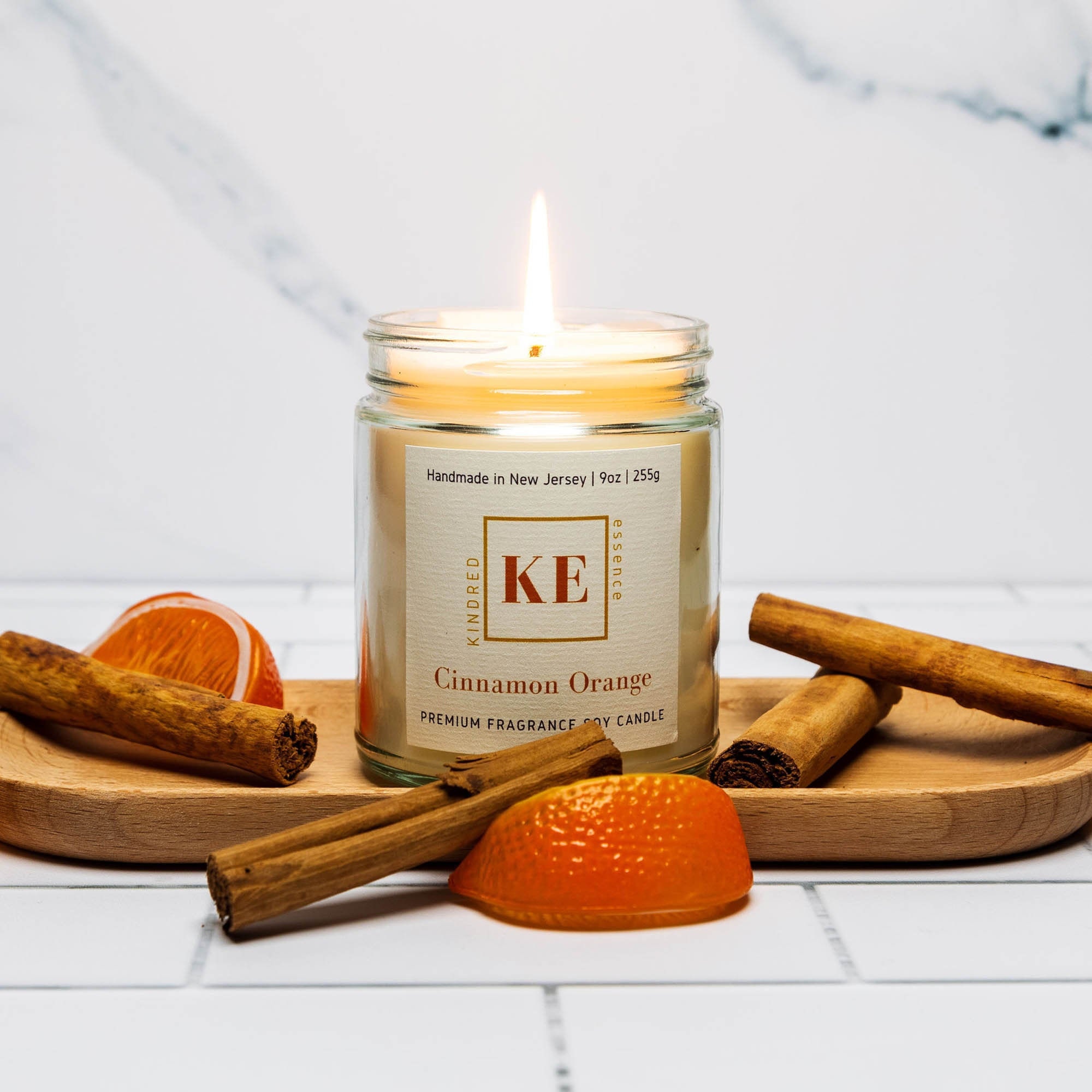 Cinnamon Orange Premium Home Fragrance Scented Soy Candle Par Kindred Essence