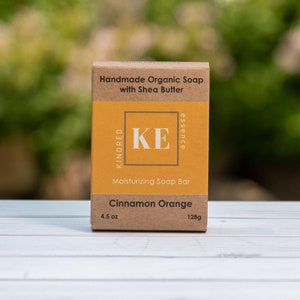 Kindred Essence Cinnamon Orange Handmade Organic Shea Butter Moisturizing Soap Bar