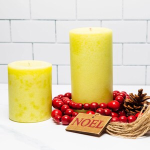 Kindred Essence Bayberry Scented Pillar Candle for Christmas Holidays in Green