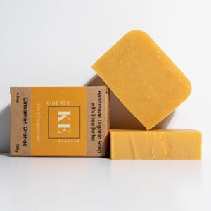 Cinnamon Orange Natural Organic Shea Butter Moisturizing Soap Bar -  4.5 oz - 128 grams