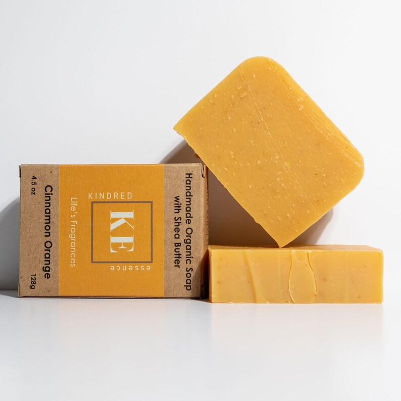 Kindred Essence Cinnamon Orange Handmade Organic Shea Butter Moisturizing Soap Bar