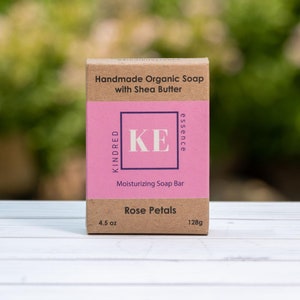 Kindred Essence Rose Petals Handmade Organic Shea Butter Moisturizing Soap Bar