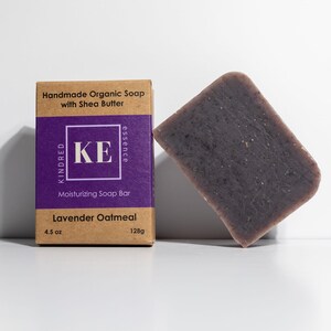 Kindred Essence Lavender Oatmeal Handmade Organic Shea Butter Moisturizing Soap Bar