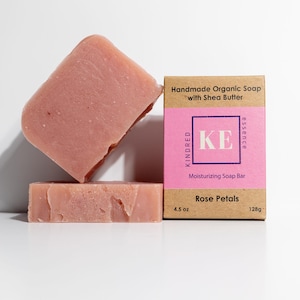 Kindred Essence Rose Petals Handmade Organic Shea Butter Moisturizing Soap Bar