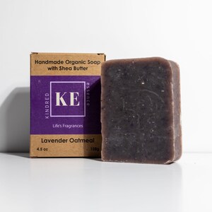 Kindred Essence Lavender Oatmeal Handmade Organic Shea Butter Moisturizing Soap Bar