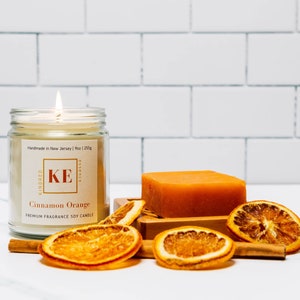 Kindred Essence 3-Piece Cinnamon Orange Spa Candle and Organic Soap Gift Set