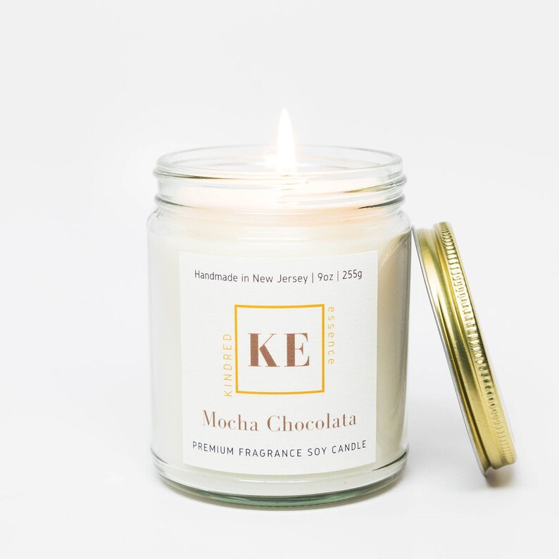 Kindred Essence Handmade Mocha Chocolata Premium Home Fragrance Soy Candle