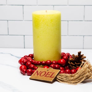 Kindred Essence Bayberry Scented Pillar Candle for Christmas Holidays - 6in