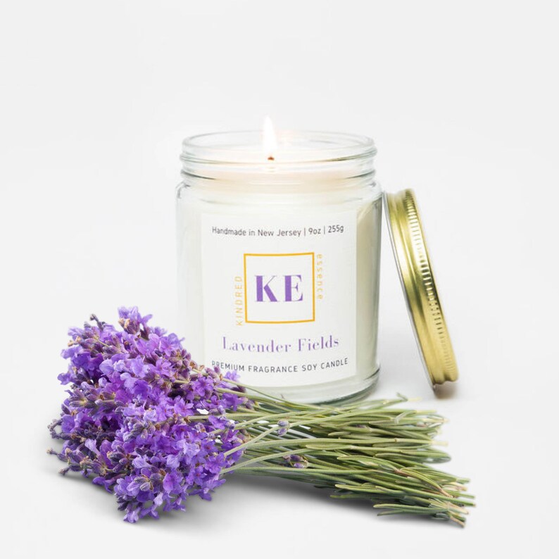 Kindred Essence Lavender Fields Relaxing Soy Candle - Handmade