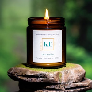 SERPENTINE Relaxing Unisex Essential Oil Soy Candle Handmade by Kindred Essence | for men | for women | Choose your jar