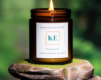 SERPENTINE Relaxing Unisex Essential Oil Soy Candle Handmade by Kindred Essence | for men | for women | Choose your jar