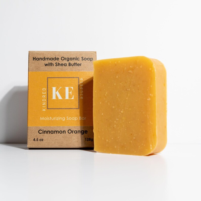 Kindred Essence Cinnamon Orange Handmade Organic Shea Butter Moisturizing Soap Bar