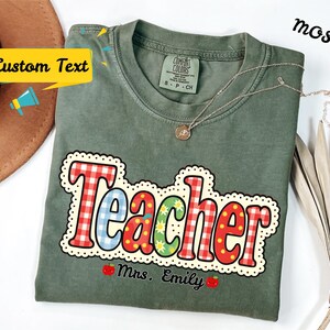 Personalized Teacher Shirt Comfort Colors, Custom New Teacher Tee, Cute Back to School T-Shirt, Elementary Teacher Appreciation Gift Idea