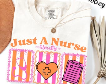 Nurse Shirt Crewneck Comfort Colors, NICU Nurse Appreciation T-Shirt, Registered Nurse Tee, Cute Graduation Gift For Pediatric ER ICU Nurse