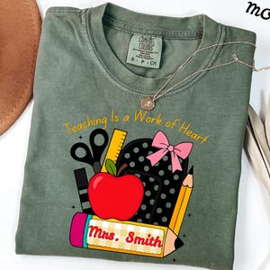 Custom Teacher Shirt Comfort Colors, Back To School Personalized Teacher Name TShirt, New Teacher Appreciation Tee, Gift For Teacher Team