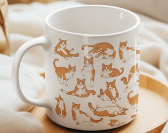Orange Cat Coffee Mug | Funny Ceramic Cat Lover Gift