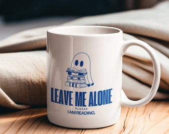 Ghost Reading Mug: Spooky Book Lover Gift
