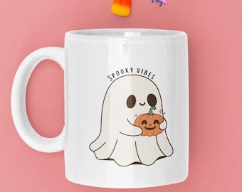 Bonita taza de fantasma / Taza de Halloween con ambiente espeluznante / Taza de otoño / Regalo perfecto para Halloween