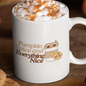 Pumpkin Spice Ceramic Mug, Fall Coffee Cup, Autumn Beverage Mug, Halloween Drinkware, Thanksgiving Gift Idea