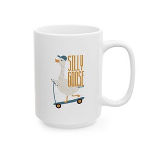 Ceramic Mug, Silly Goose Mug, Funny Coffee Cup, Cute Animal Design, Novelty Tea Mug, Gift for Coffee Lover, Farmhouse Kitchen Decor, Quirky