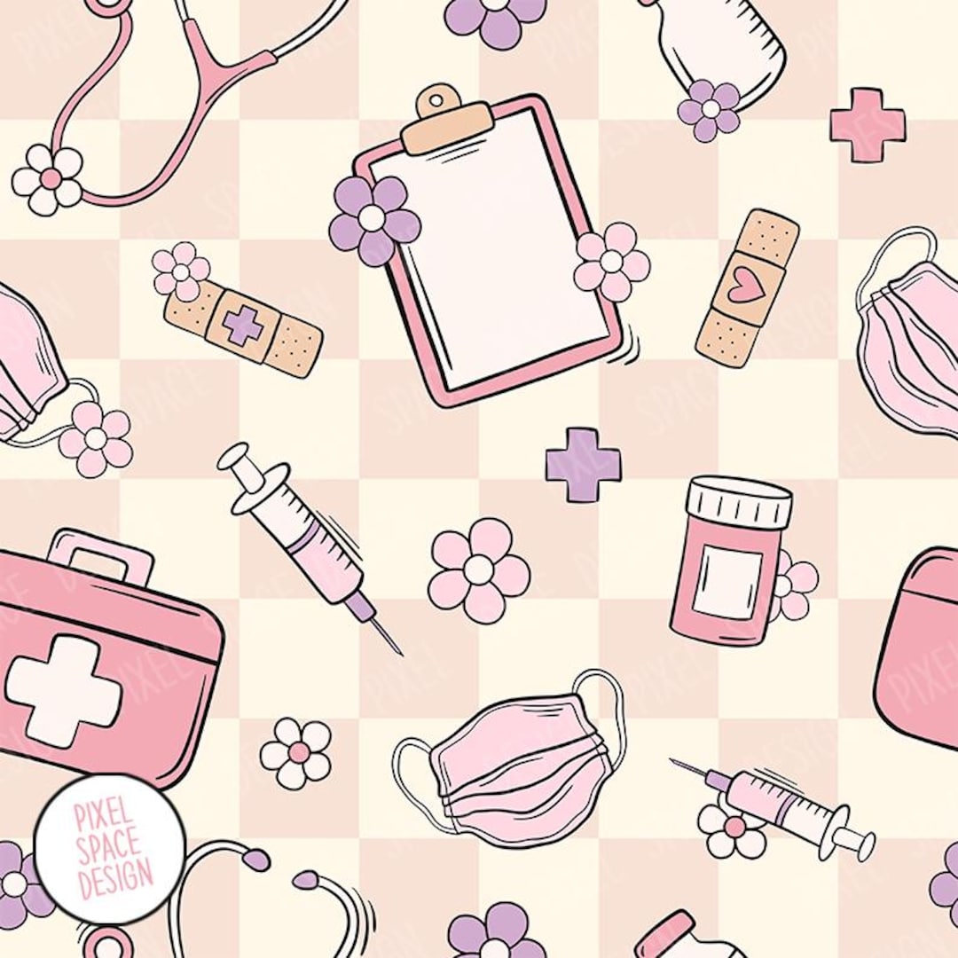 Nurse Pattern Floral Nurse Seamless Pattern: Healthcare Hospital Sublimation Design ...