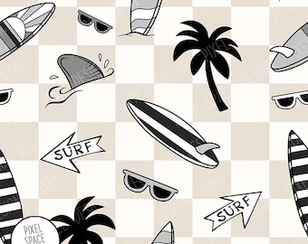 Surf Seamless Pattern: Beach Sublimation Design (Digital Download)