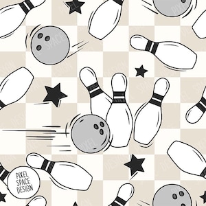 Bowling Seamless Pattern, Boy Seamless Pattern, Boy Sublimation Digital Design Download, Bowling Design, Sports Seamless Pattern