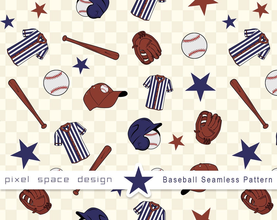 Baseball Sports Seamless Pattern: Printable Digital Paper (JPEG) - Etsy