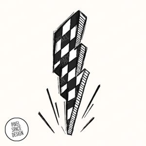 Checkered Lightning Bolt PNG: Boy Sublimation Design (Digital Download)