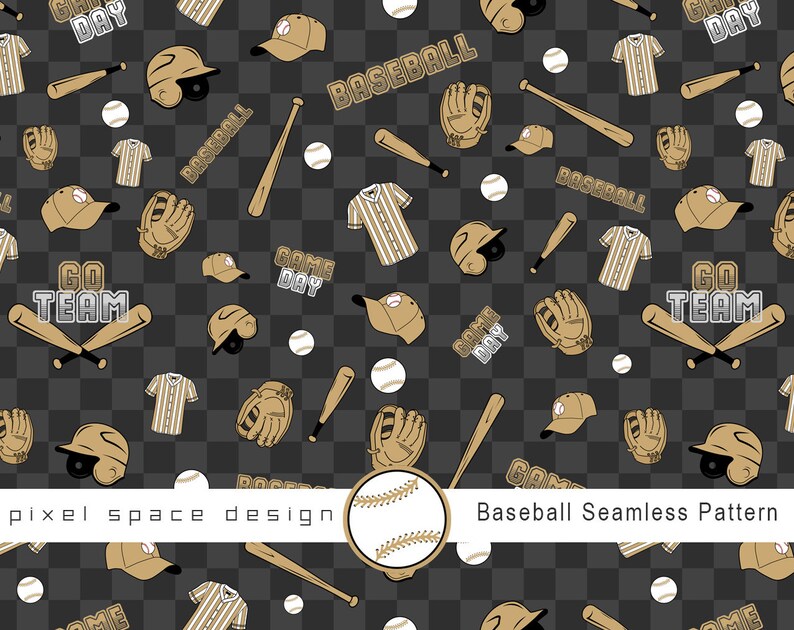 Baseball Sports Seamless Pattern: Printable Digital Paper (JPEG) - Etsy