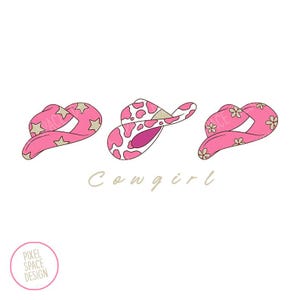 Pink Cowgirl Hat PNG: Girly Western Sublimation Design (Digital Download)