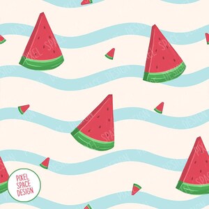 Watermelon Seamless Pattern: Summer Fruit Sublimation Design (Digital Download)